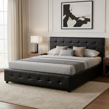 Load image into Gallery viewer, Augusta King PU Bed Frame - Black