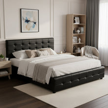 Load image into Gallery viewer, Augusta King PU Bed Frame - Black