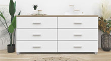 Load image into Gallery viewer, 21879 - Bram Low boy 6 Drawer Chest Dresser - Oak - Betalife
