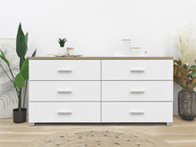 Load image into Gallery viewer, 21879 - Bram Low boy 6 Drawer Chest Dresser - Oak - Betalife