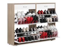 Load image into Gallery viewer, Rotoroa 6 Drawer Shoe Cabinet Storage Rack - Oak + White