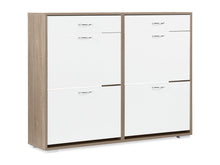 Load image into Gallery viewer, Rotoroa 6 Drawer Shoe Cabinet Storage Rack - Oak + White