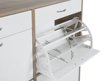 Load image into Gallery viewer, Rotoroa 6 Drawer Shoe Cabinet Storage Rack - Oak + White
