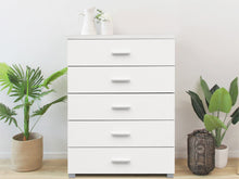 Load image into Gallery viewer, Bram Tallboy 5 Drawer Chest Dresser - White