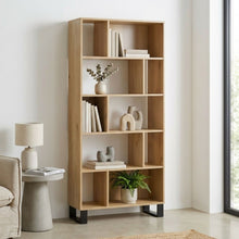 Load image into Gallery viewer, Frohna Bookshelf Display Shelf Bookcase Stand Rack - Oak