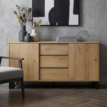 Load image into Gallery viewer, Frohna Sideboard Buffet Table with 3 Drawers - Oak