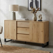 Load image into Gallery viewer, Frohna Sideboard Buffet Table with 3 Drawers - Oak
