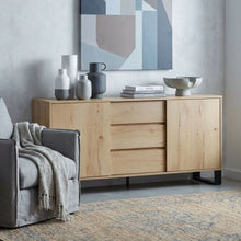 Load image into Gallery viewer, Frohna Sideboard Buffet Table with 3 Drawers - Oak