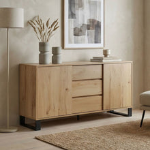 Load image into Gallery viewer, Frohna Sideboard Buffet Table with 3 Drawers - Oak