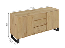 Load image into Gallery viewer, Frohna Sideboard Buffet Table with 3 Drawers - Oak