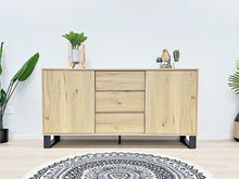 Load image into Gallery viewer, Frohna Sideboard Buffet Table with 3 Drawers - Oak