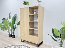 Load image into Gallery viewer, Frohna Bookshelf Cabinet with Drawer - Oak