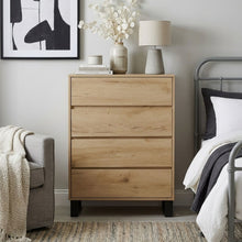Load image into Gallery viewer, Frohna Tallboy 4 Drawer Chest Dresser - Oak