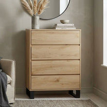 Load image into Gallery viewer, Frohna Tallboy 4 Drawer Chest Dresser - Oak