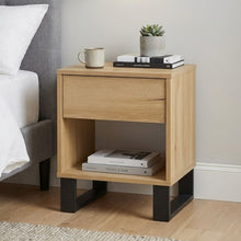 Load image into Gallery viewer, Frohna Wooden Bedside Table Nightstand - Oak