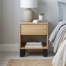Load image into Gallery viewer, Frohna Wooden Bedside Table Nightstand - Oak