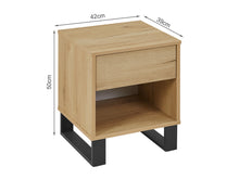 Load image into Gallery viewer, Frohna Wooden Bedside Table Nightstand - Oak At Betalife
