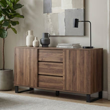 Load image into Gallery viewer, Frohna Sideboard Buffet Table with 3 Drawers - Walnut