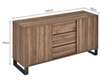 Load image into Gallery viewer, Frohna Sideboard Buffet Table with 3 Drawers - Walnut