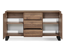 Load image into Gallery viewer, Frohna Sideboard Buffet Table with 3 Drawers - Walnut