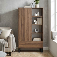 Load image into Gallery viewer, Frohna Bookshelf Cabinet with Drawer - Walnut