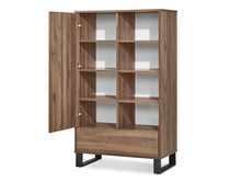 Load image into Gallery viewer, Frohna Bookshelf Cabinet with Drawer - Walnut