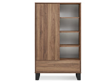Load image into Gallery viewer, Frohna Bookshelf Cabinet with Drawer - Walnut