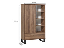 Load image into Gallery viewer, Frohna Bookshelf Cabinet with Drawer - Walnut