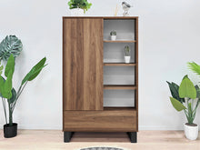 Load image into Gallery viewer, Frohna Bookshelf Cabinet with Drawer - Walnut