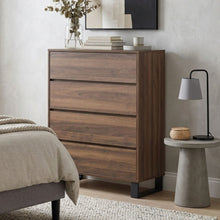Load image into Gallery viewer, Frohna Tallboy 4 Drawer Chest Dresser - Walnut