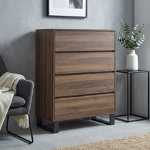 Load image into Gallery viewer, Frohna Tallboy 4 Drawer Chest Dresser - Walnut