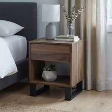 Load image into Gallery viewer, Frohna Wooden Bedside Table Nightstand - Walnut
