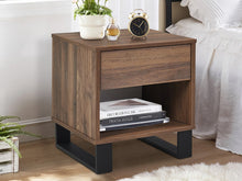 Load image into Gallery viewer, Frohna Wooden Bedside Table Nightstand - Walnut