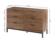 Load image into Gallery viewer, Ocala Low Boy 6 Drawer Chest Dresser - Walnut At Betalife
