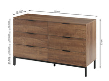 Load image into Gallery viewer, Ocala Low Boy 6 Drawer Chest Dresser - Walnut