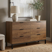 Load image into Gallery viewer, Ocala Low Boy 6 Drawer Chest Dresser - Walnut