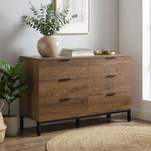 Load image into Gallery viewer, Ocala Low Boy 6 Drawer Chest Dresser - Walnut