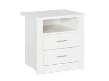 Load image into Gallery viewer, Mateo Wooden Bedside Table with 2 Drawer - White
