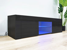 Load image into Gallery viewer, Maize 1.3m LED Entertainment Unit - Black