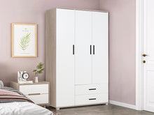Load image into Gallery viewer, Bram 3 Door Wardrobe Cabinet with 2 Drawers - Oak + White