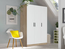 Load image into Gallery viewer, Bram 3 Door Wardrobe Cabinet - Oak + White