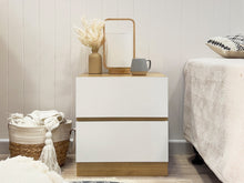 Load image into Gallery viewer, Harris Bedside Table - Oak + White At Betalife
