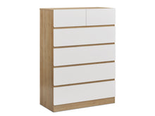 Load image into Gallery viewer, Harris 6 Drawers Tallboy - Oak + White