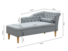 Load image into Gallery viewer, Florence Chaise Lounge Sofa - Grey