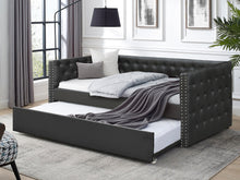 Load image into Gallery viewer, Anzer Single PU Trundle Bed Frame - Black
