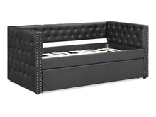 Load image into Gallery viewer, Anzer Single PU Trundle Bed Frame - Black