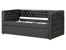 Load image into Gallery viewer, Anzer Single PU Trundle Bed Frame - Black