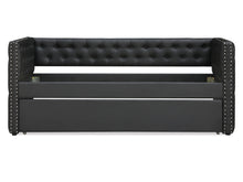 Load image into Gallery viewer, Anzer Single PU Trundle Bed Frame - Black