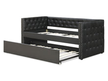 Load image into Gallery viewer, Anzer Single PU Trundle Bed Frame - Black