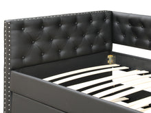 Load image into Gallery viewer, Anzer Single PU Trundle Bed Frame - Black